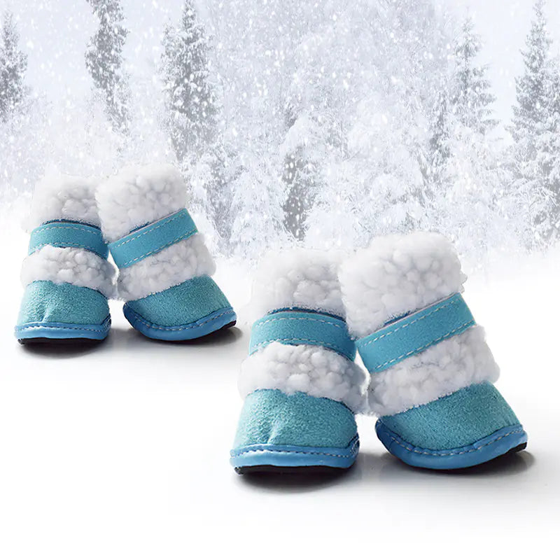Thick Lamb Wool Non-Slip Winter Shoes for Small Dogs
