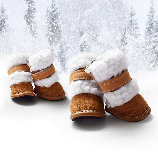 Thick Lamb Wool Non-Slip Winter Shoes for Small Dogs